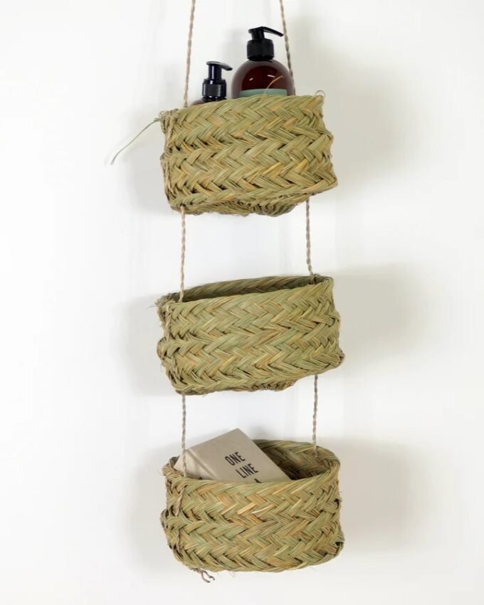 Natural Alfa Hanging Basket - 3 Tiers