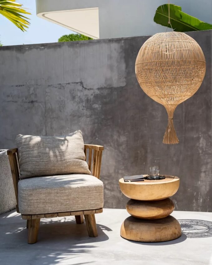 The Wonton Floor Lamp - Pendant - Natural