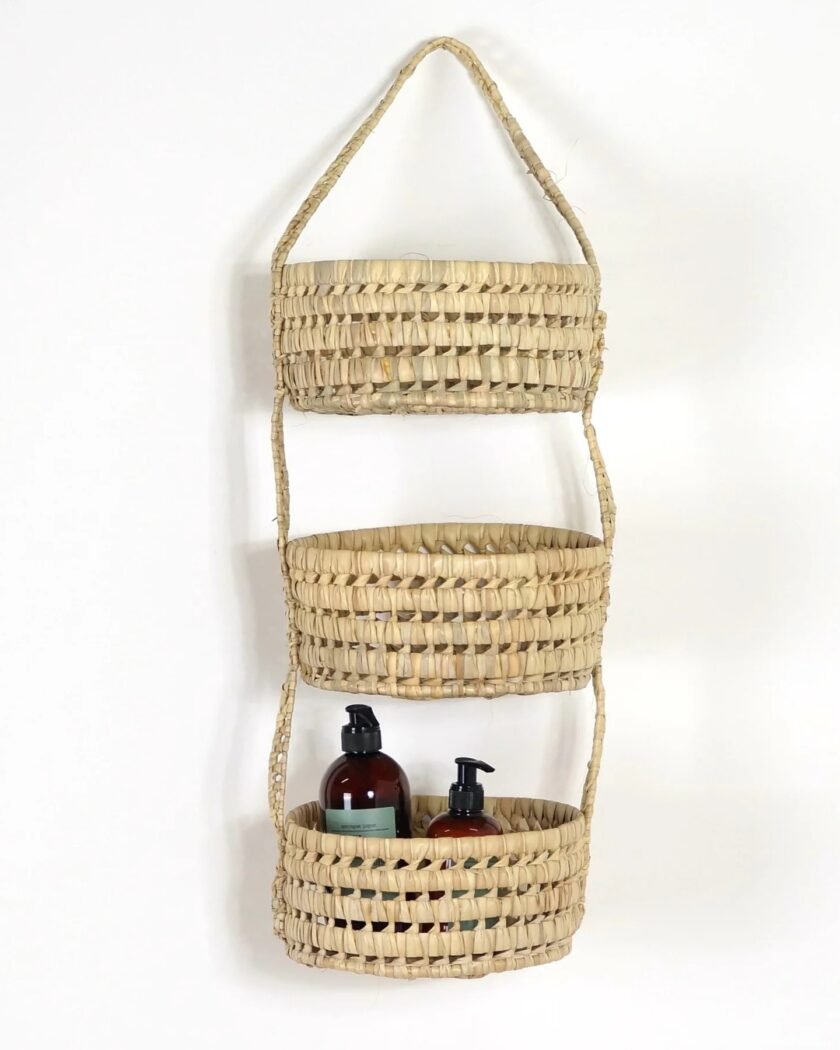 Palm Leaf Hanging Basket - 3 Tier - Image 3