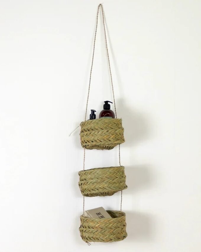 Natural Alfa Hanging Basket - 3 Tiers