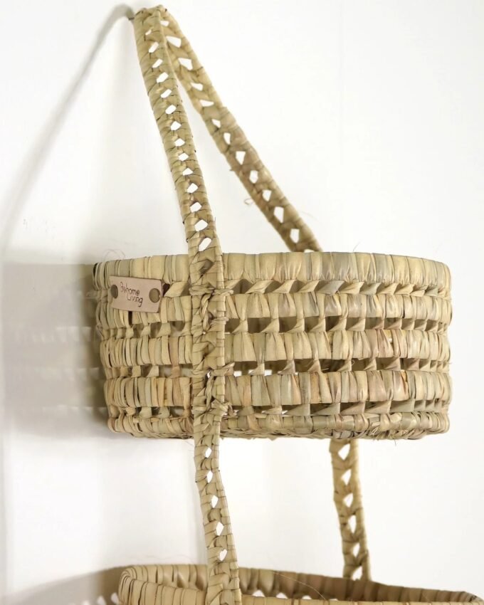 Palm Leaf Hanging Basket - 3 Tier